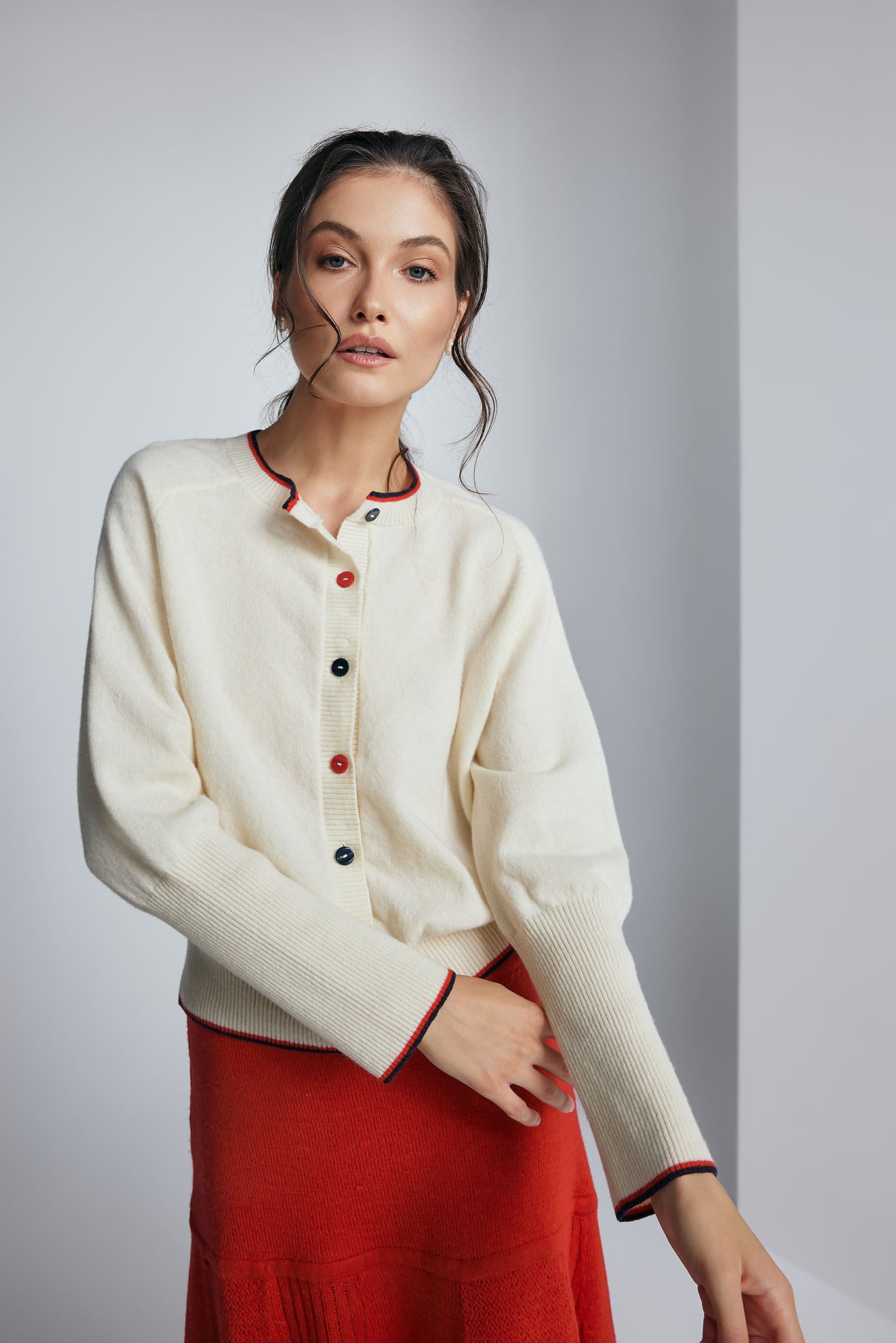 Cardigan Celine Alb