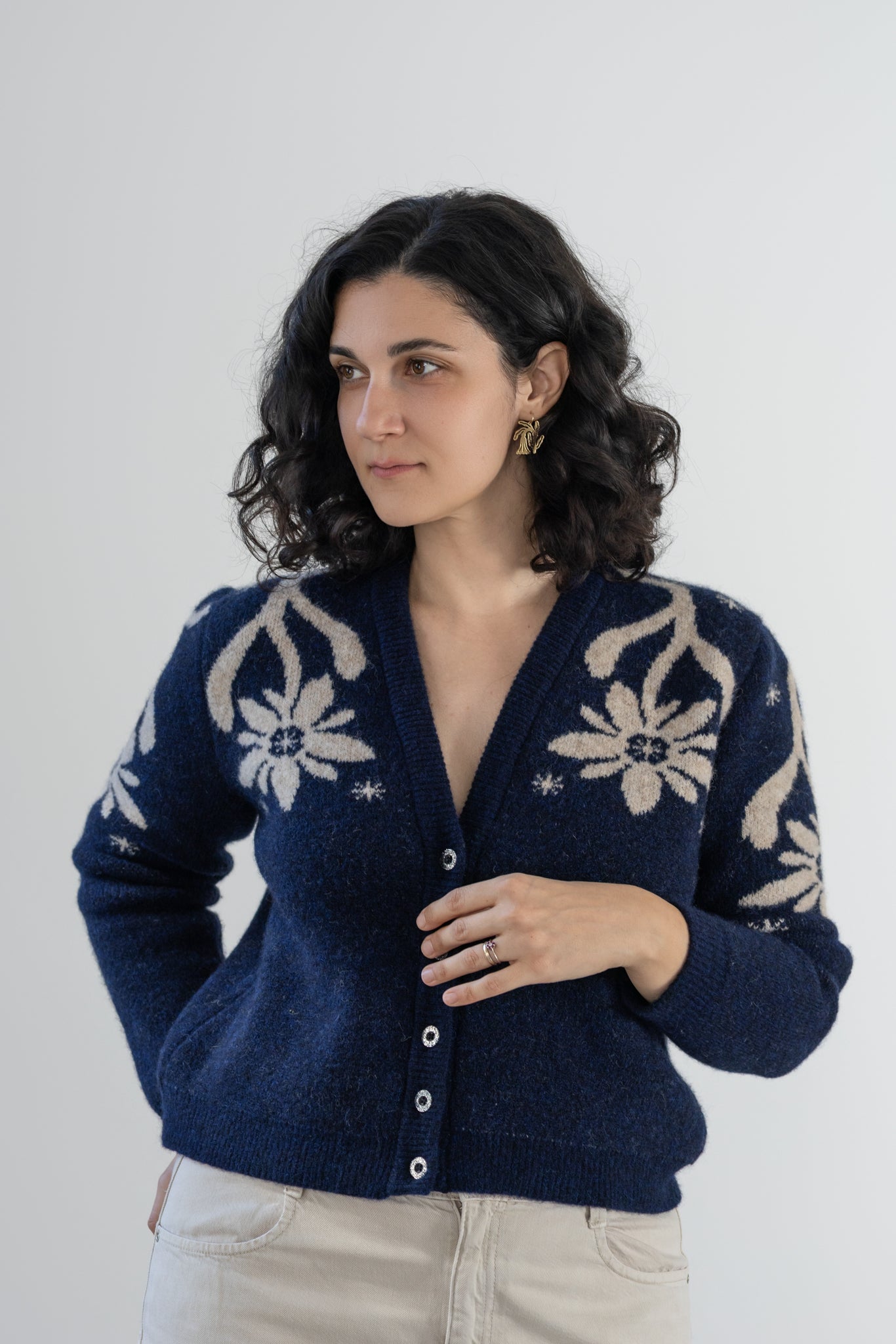 Cardigan Alpina Bleumarin