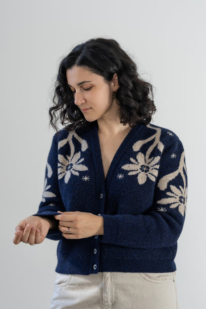 Cardigan Alpina Bleumarin