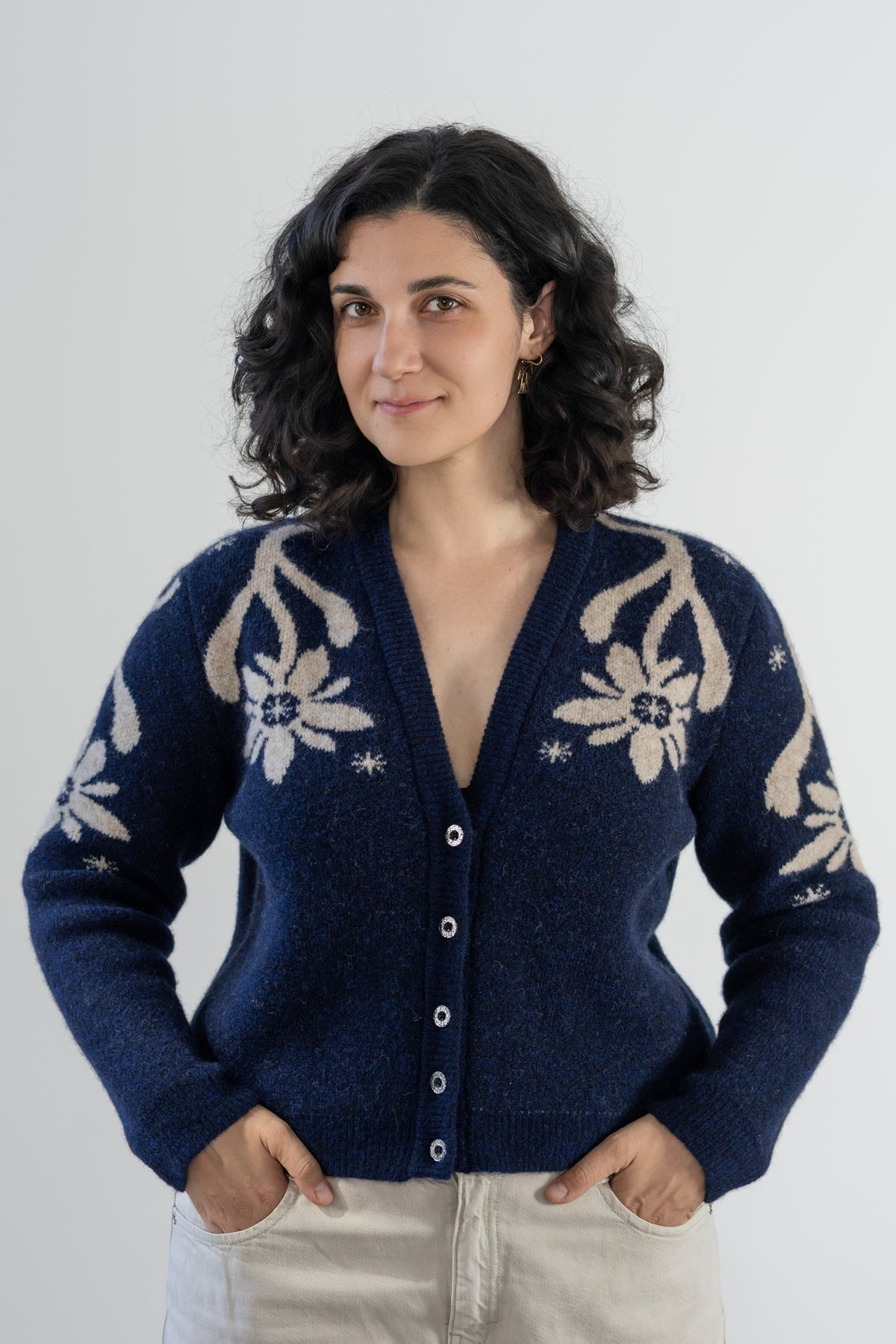 Cardigan Alpina Bleumarin