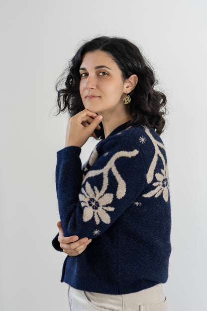 Cardigan Alpina Bleumarin