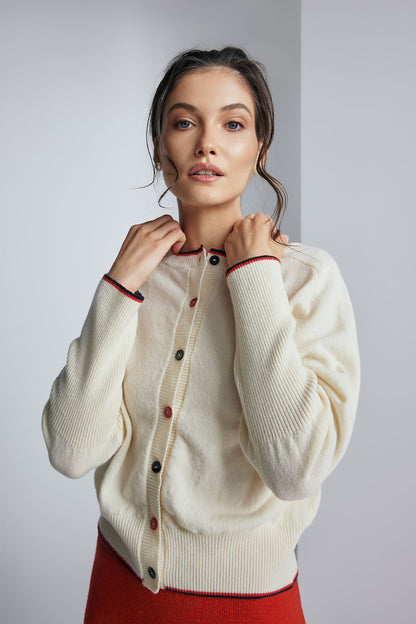 Cardigan Celine Alb