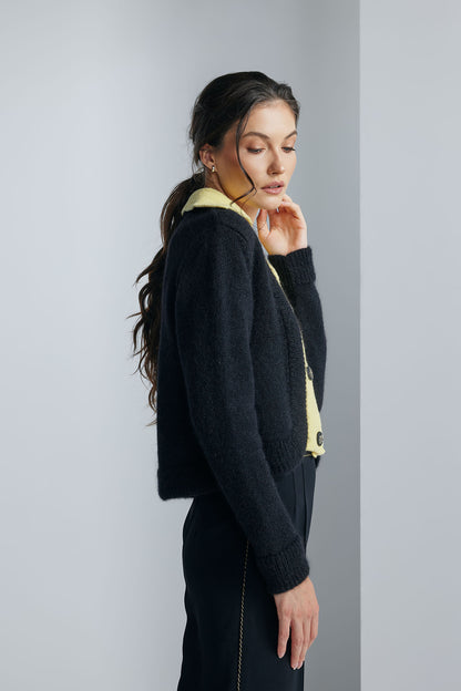 Cardigan Clara Negru/Galben