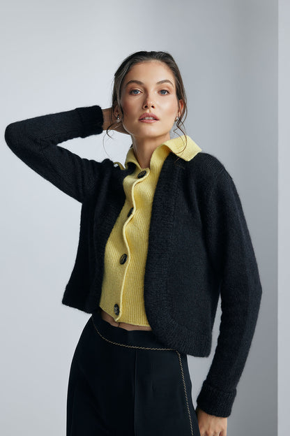 Cardigan Clara Negru/Galben