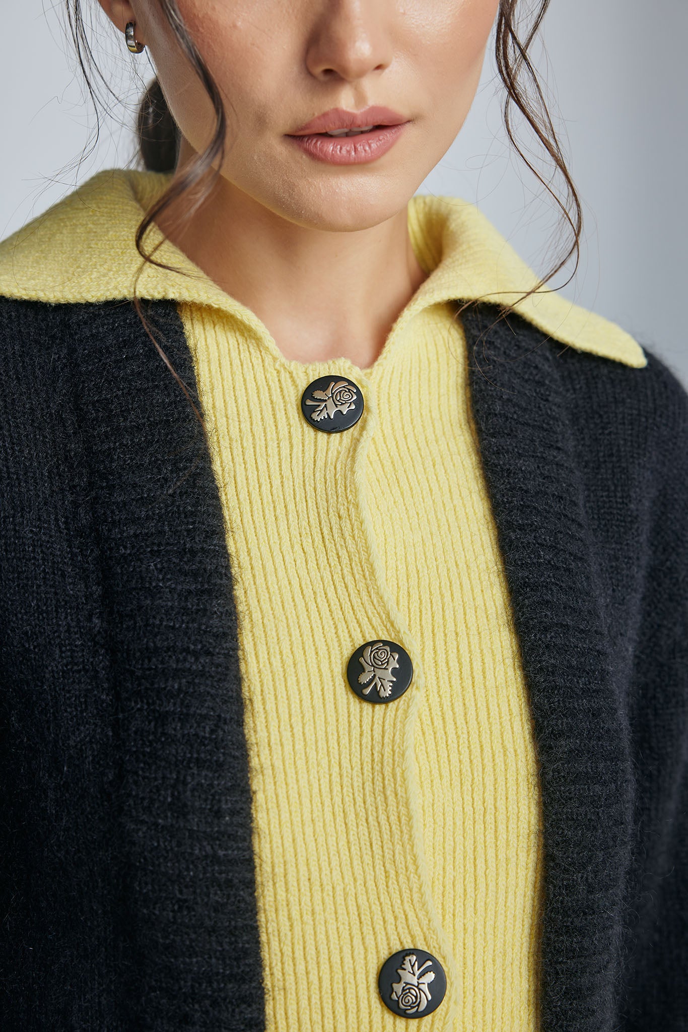 Cardigan Clara Negru/Galben