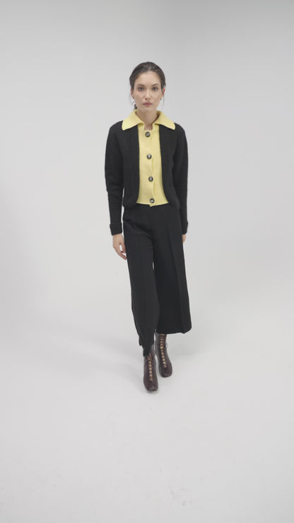 Cardigan Clara Negru/Galben